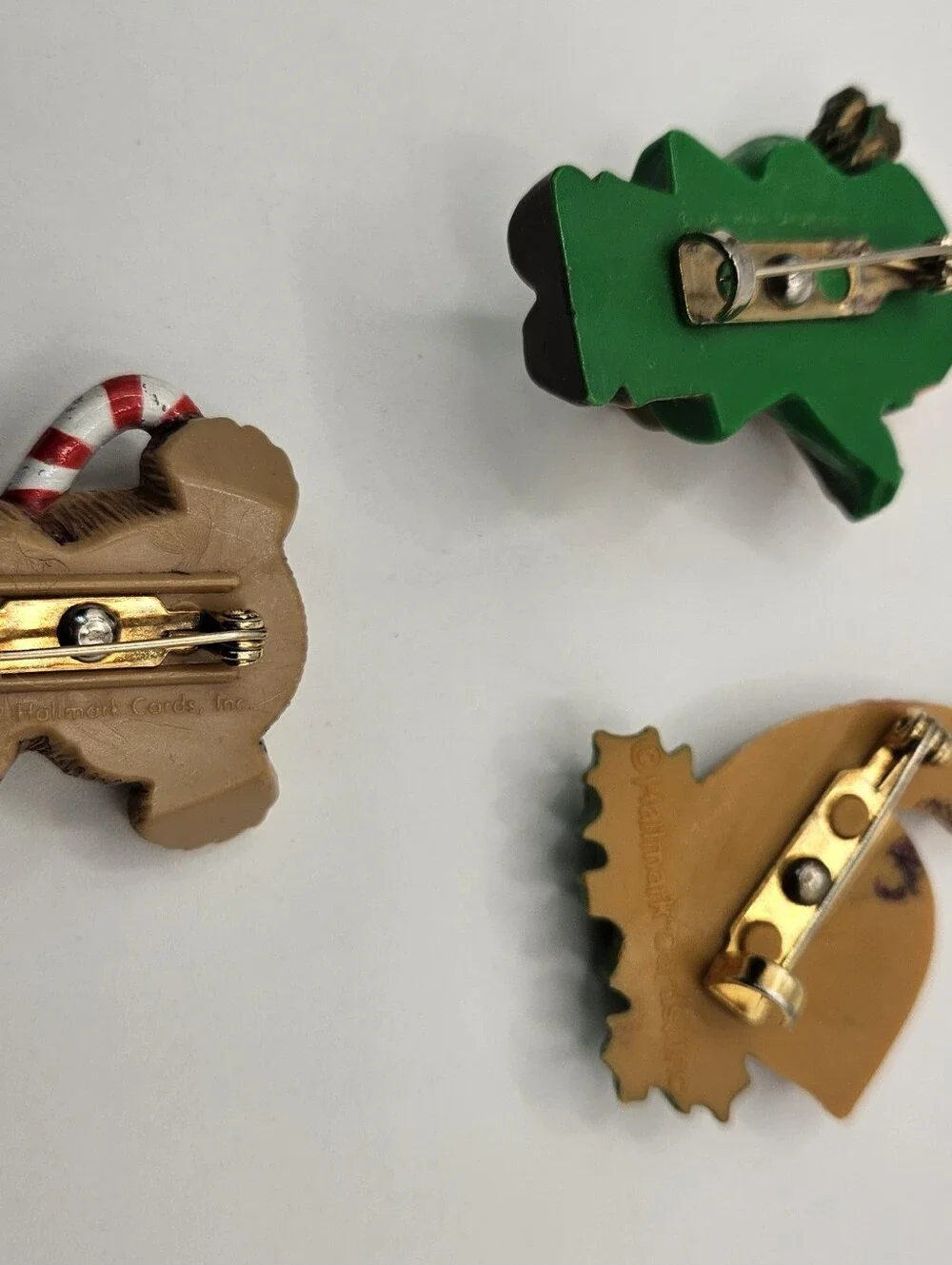 3 Vintage Hallmark Christmas Pins Brooches Holiday
